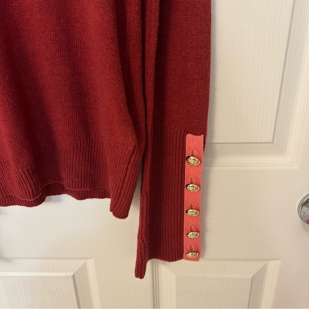 Ramy Brook Brianna Metallic Turtleneck Sweater in Cabernet Size M - Picture 4 of 7